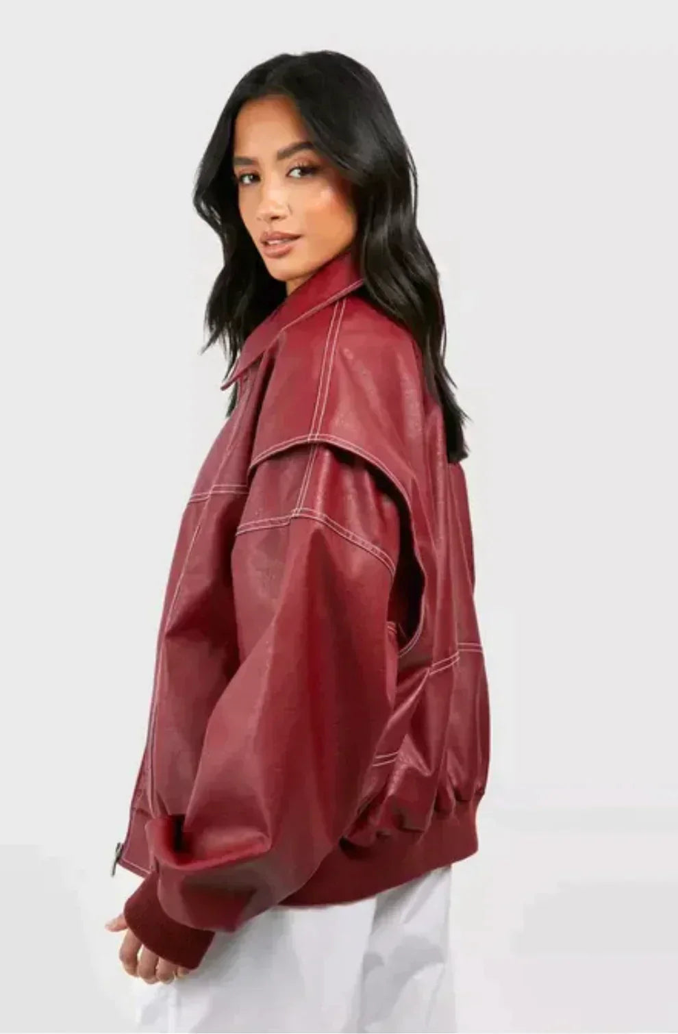 Freya™ | Oversized Leather Jacket