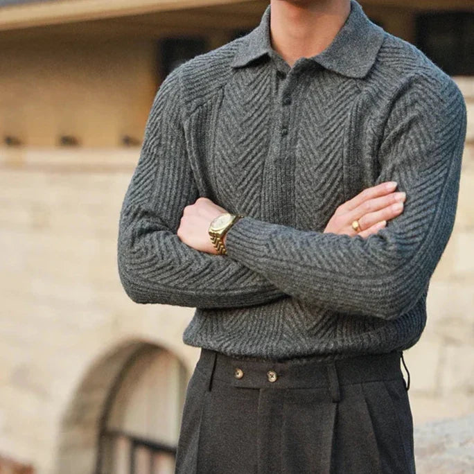 Marco™ | Classic Cable Knit Polo Sweater