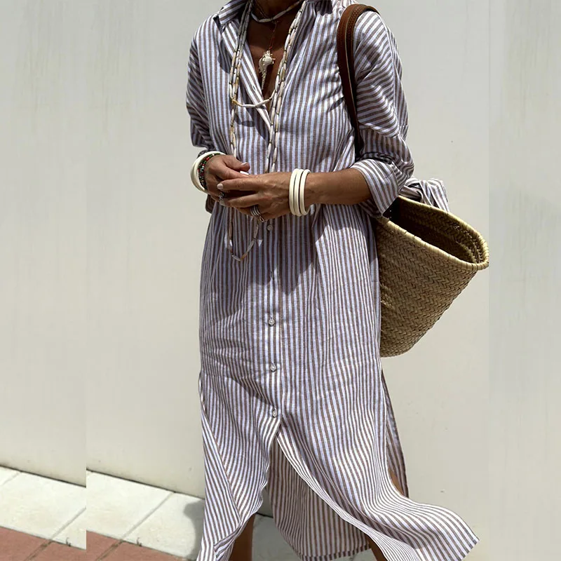 Amina™ | Chic Oversized Shirt Dress