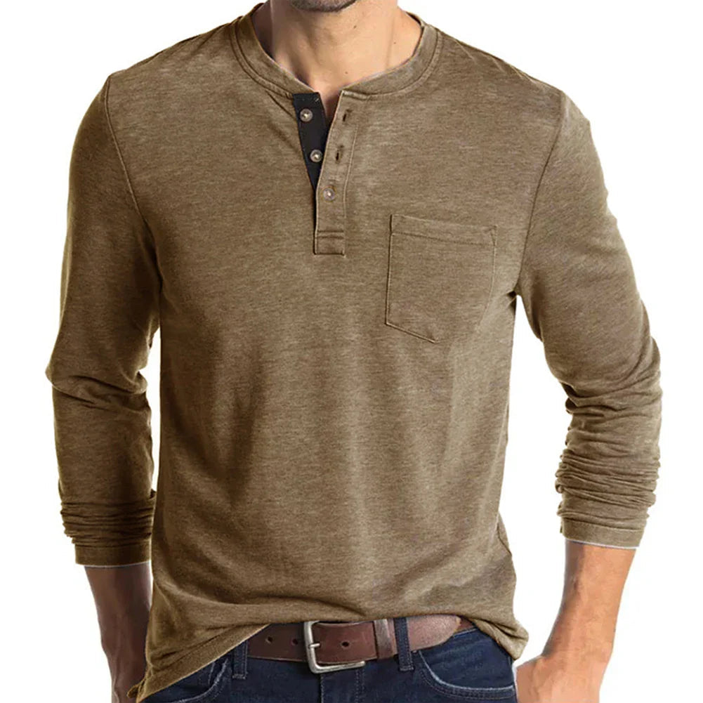 Mathew™ | Classic Henley Long Sleeve Shirt