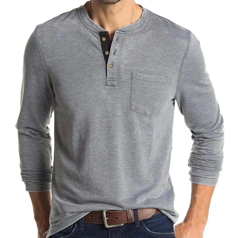 Mathew™ | Classic Henley Long Sleeve Shirt