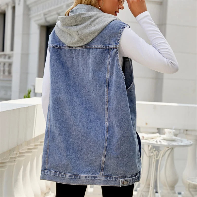 Elliana™ | Hooded Denim Vest