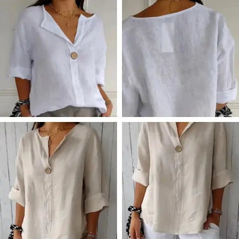 Jazz™ | Chic Linen Button-Up Blouse