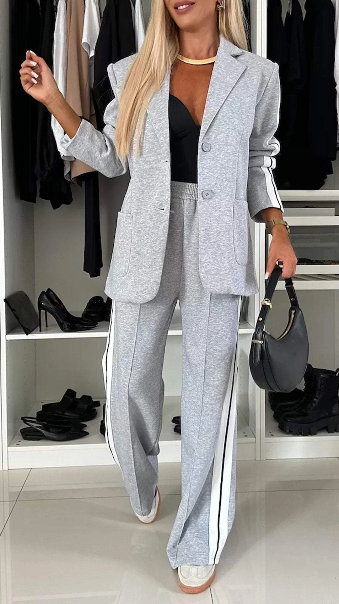 Amani™ | Modern Luxe Striped Blazer & Pant Set