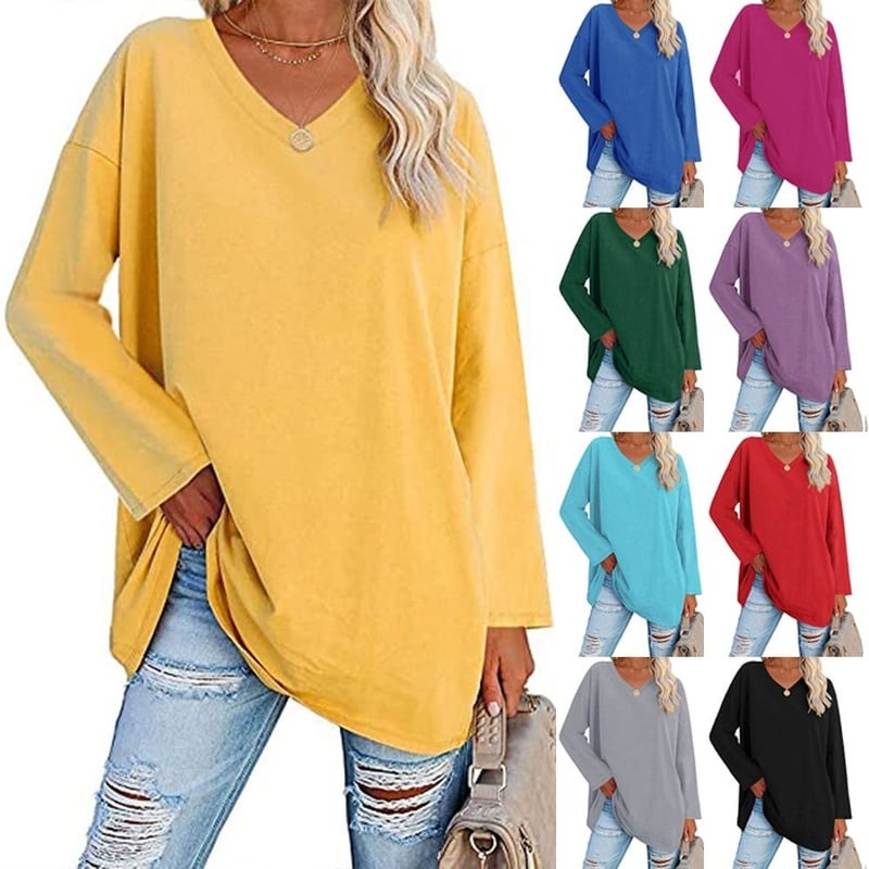 Alora™ | Women's Casual Fit V-Neck Long Sleeve Top