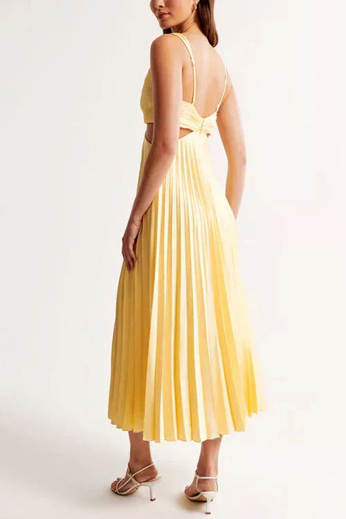 Sabrina™ | Elegant Pleated Cut-Out Maxi Dress