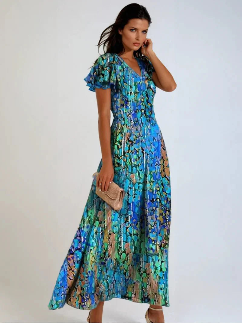 Selena™ | Vibrant Floral Midi Dress