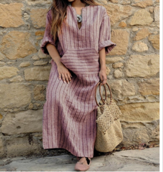 Stella™ | Vintage Striped Long Dress