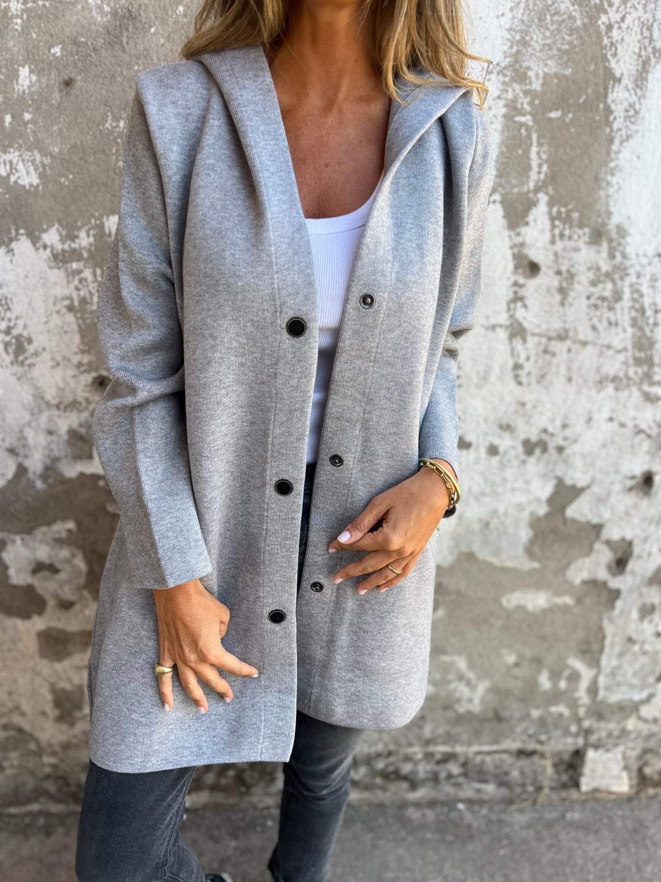 Vanjie™ | Cozy Open-Front Hooded Cardigan