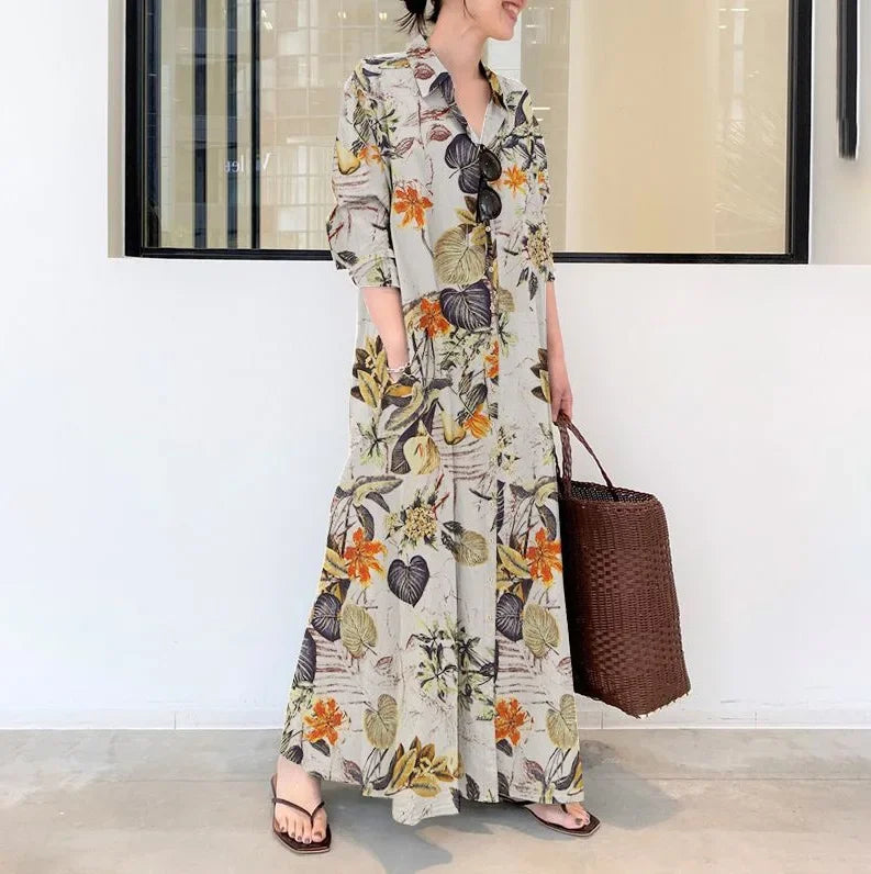 Anastasia™ | Classy Floral Print Maxi Dress