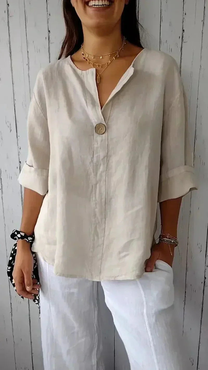 Jazz™ | Chic Linen Button-Up Blouse