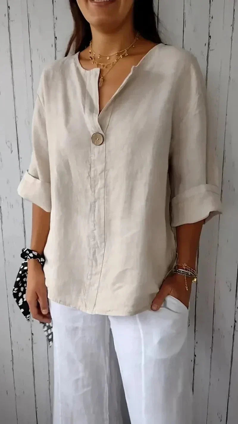 Jazz™ | Chic Linen Button-Up Blouse