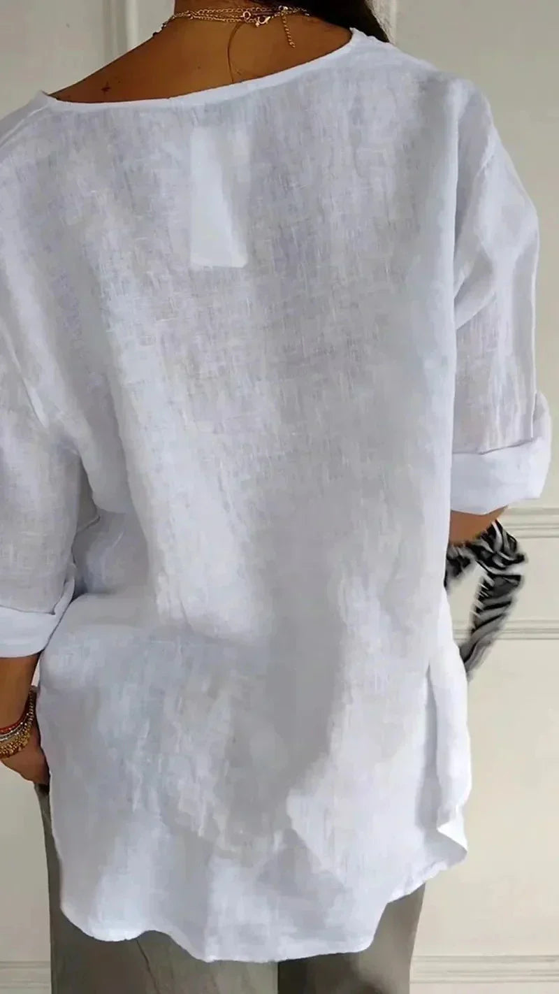 Jazz™ | Chic Linen Button-Up Blouse