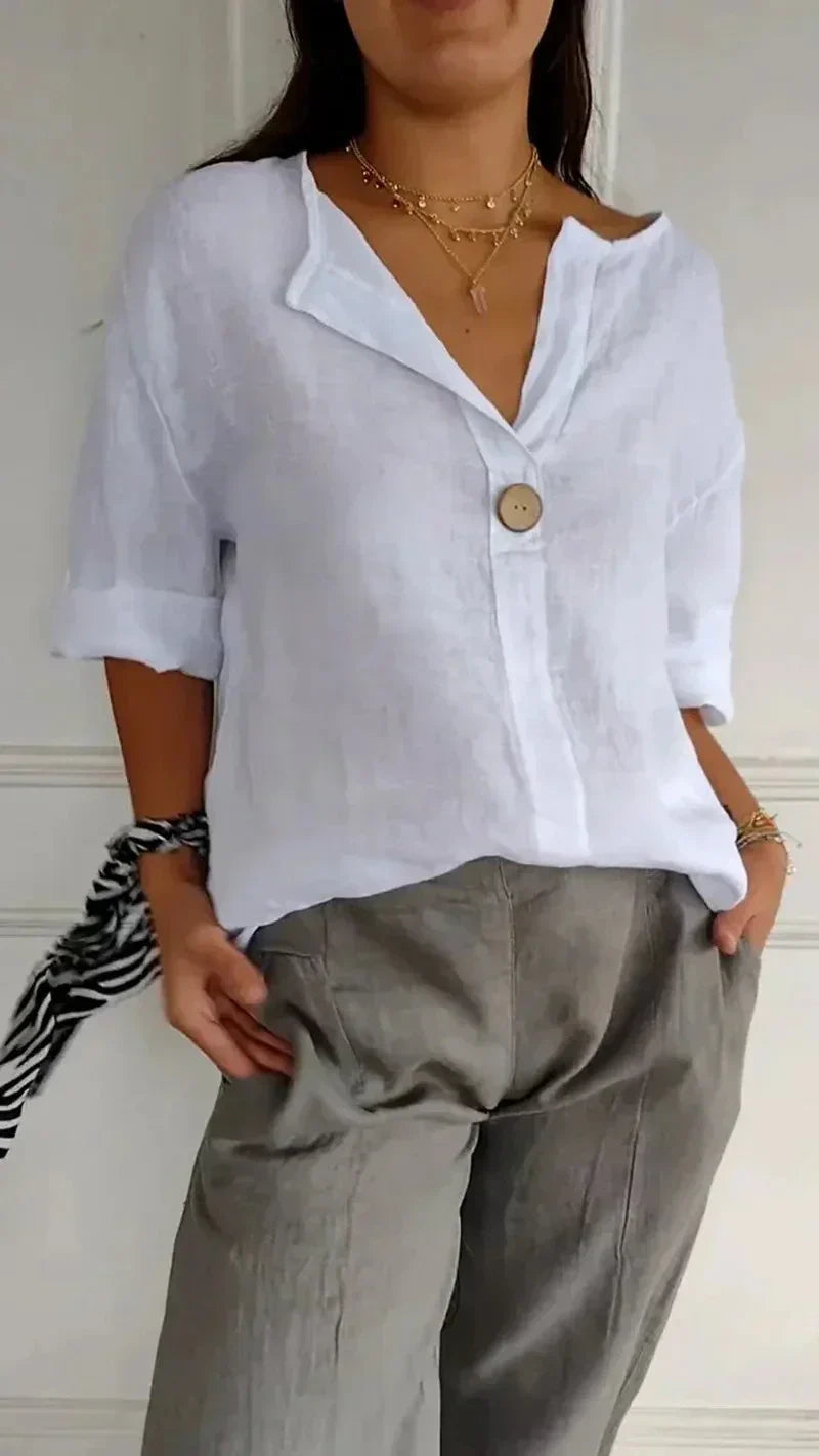 Jazz™ | Chic Linen Button-Up Blouse