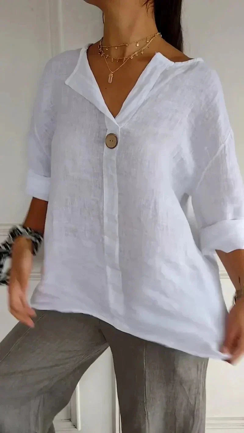 Jazz™ | Chic Linen Button-Up Blouse