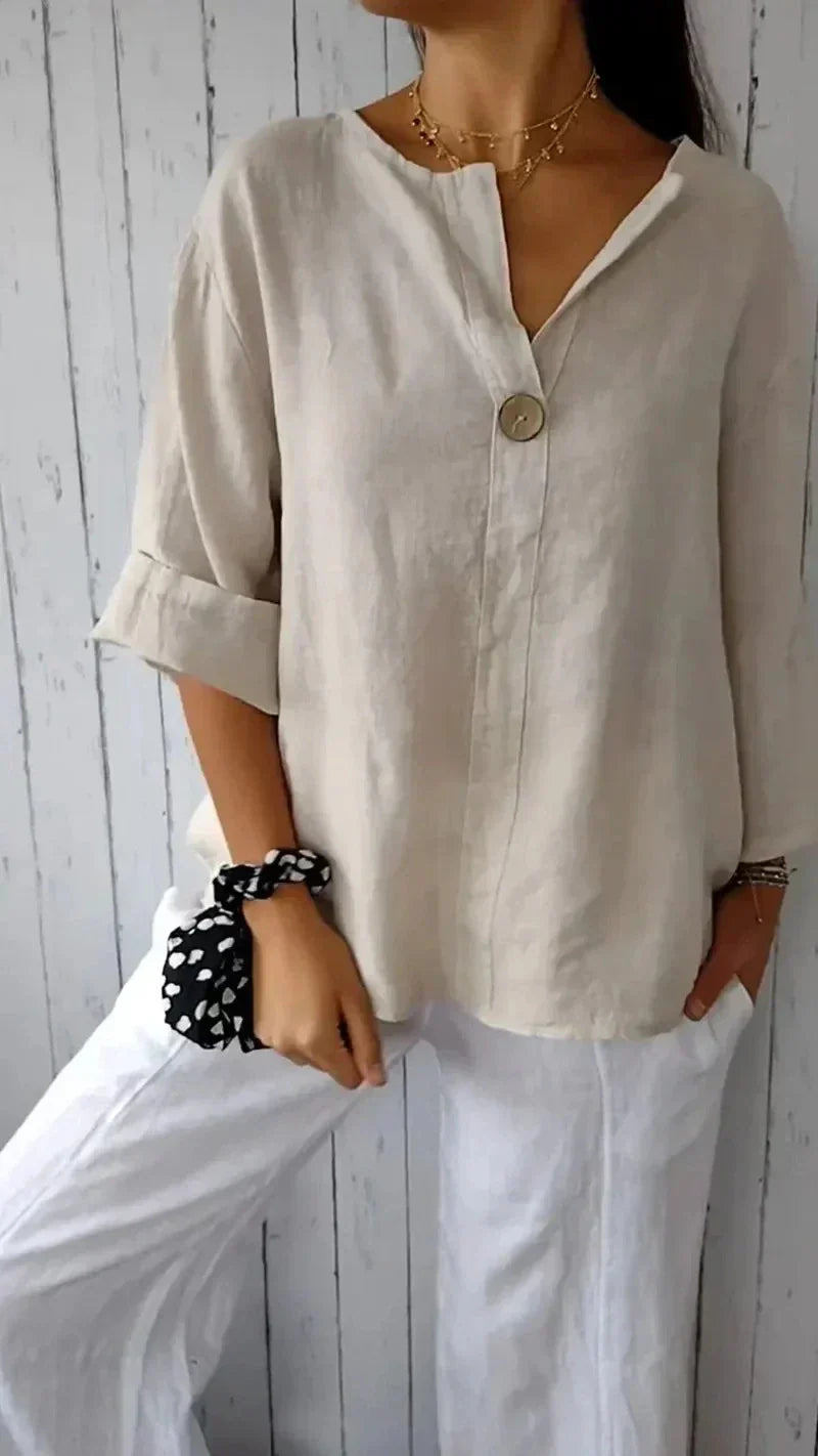 Jazz™ | Chic Linen Button-Up Blouse