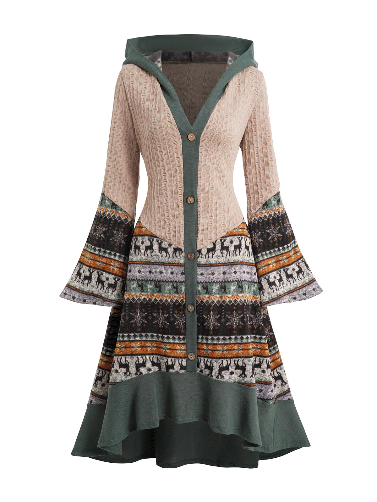 Bianca™ | Fancy Bohemian Hooded Knit Dress