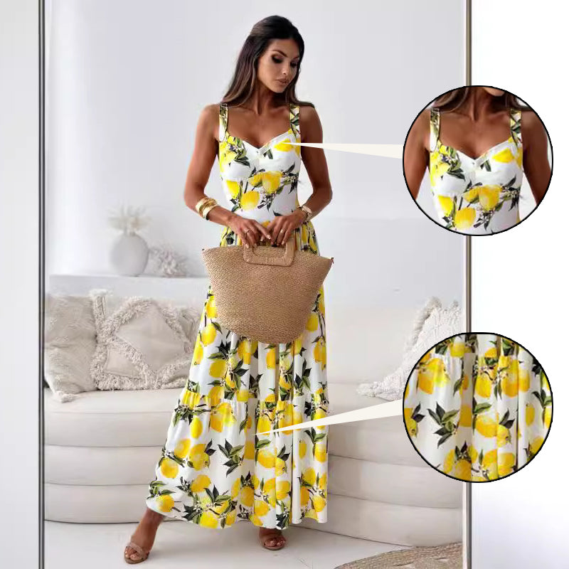 Jazz™ | Elegant Lemon Print Dress