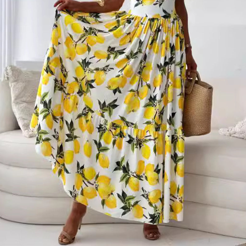 Jazz™ | Elegant Lemon Print Dress