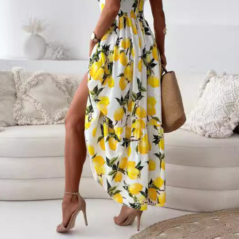 Jazz™ | Elegant Lemon Print Dress