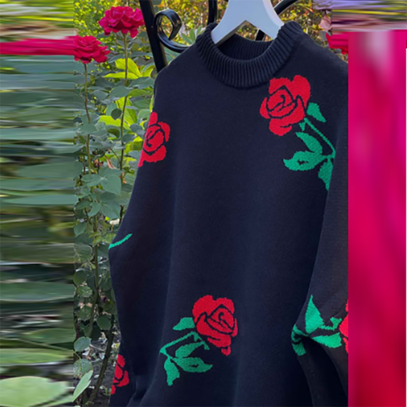 Nikki™ | Elegant Rose Print Sweater