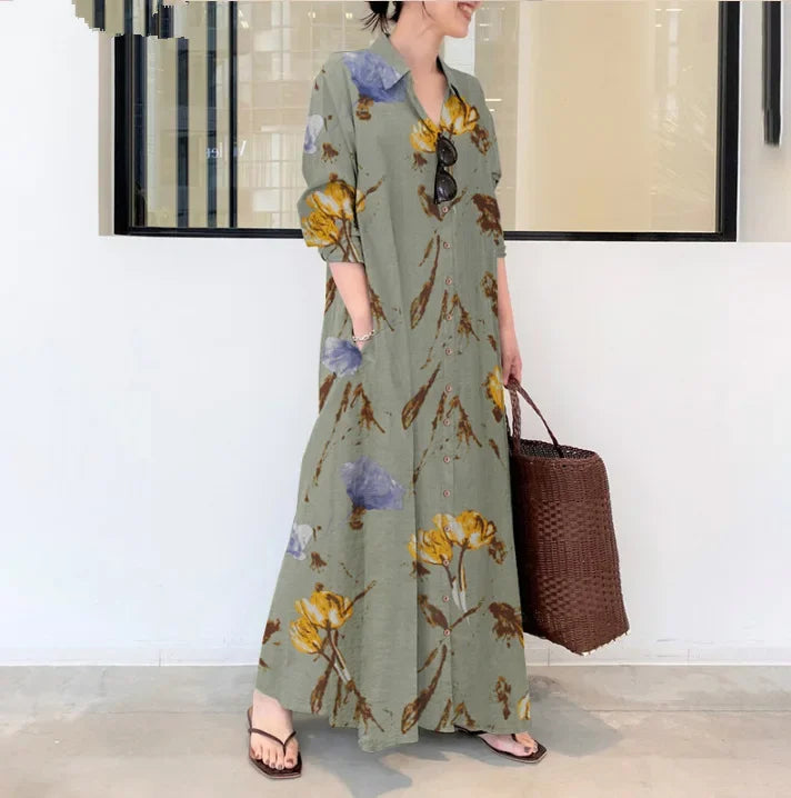 Anastasia™ | Classy Floral Print Maxi Dress